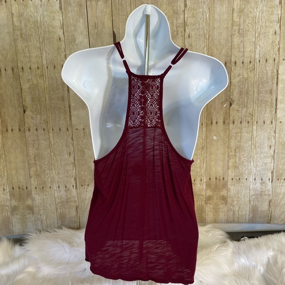 Maroon Lace Tank Top - Picture 2 of 7